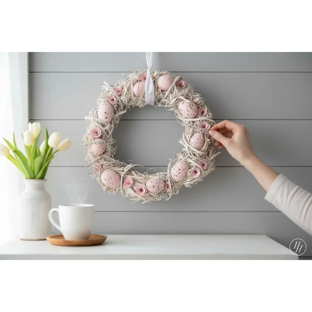 Marshalls Easter Wreath Home OS Pink Brand New Speckled Egg Rustic Cottagecore